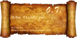 Ochs Ticiána névjegykártya